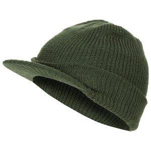 JAV megzta žieminė kepurė su snapeliu - iš pradžių buvo sukurta dėvėti po šalmu, ji suteikė kareiviams papildomo paminkštinimo ir šilumos.