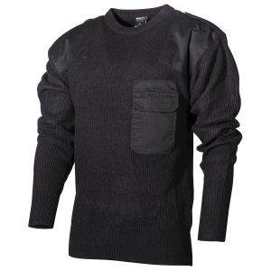 Karinis megztinis BW su krūtinės kišene, juodas