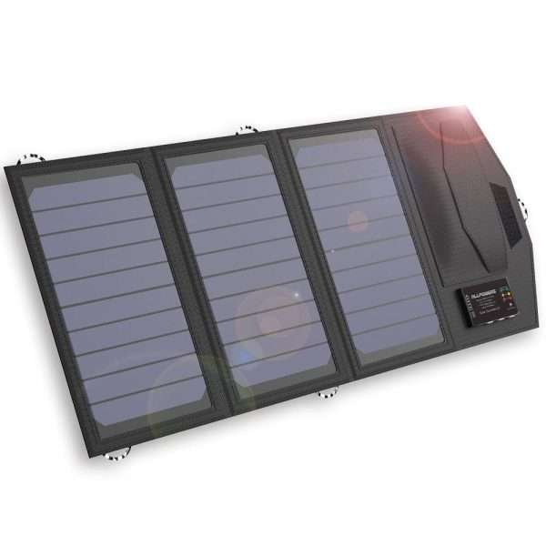 Nešiojama saulės baterija Allpowers AP-SP-014-BLA 15W + Powerbank 10000mAh