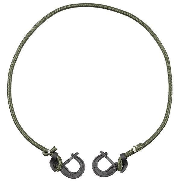 Elastinė virvė su karabinais, 100 cm, 8 mm, žalia