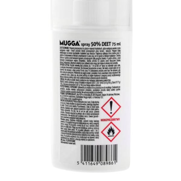 Purškalas nuo uodų Mugga Extra Strong 50% DEET 75ml Higiena ir medicina 7