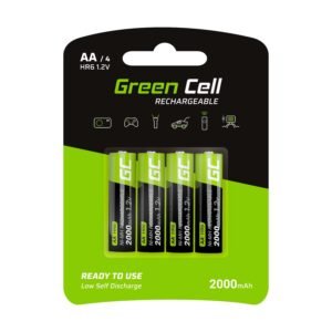 Įkraunamos baterijos AA Green Cell HR6/GR02 2000 mAh, 4vnt Apšvietimas ir elektronika