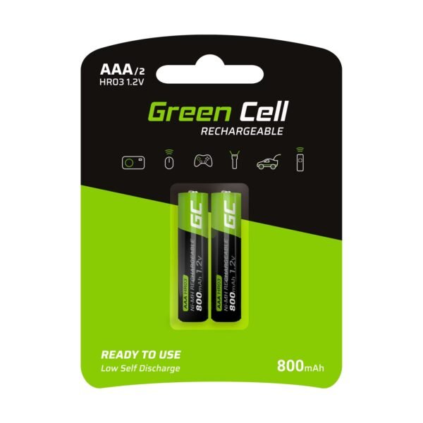 Įkraunamos baterijos AAA Green Cell HR03/GR08 800 mAh, 2vnt Apšvietimas ir elektronika 3