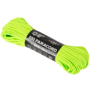 Paracord virvė Atwood Rope MFG 550 30M, Neon Green Įrankiai