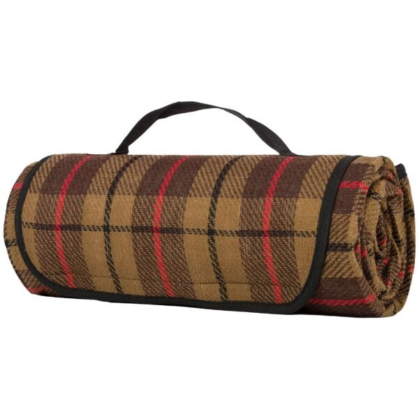 Pikniko pledas Highlander Outdoor Rustic Tweed, rudas Antklodės ir pagalvės 3