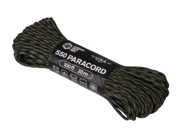 Paracord virvė Atwood Rope MFG 550 30M, Woodland Įrankiai 3