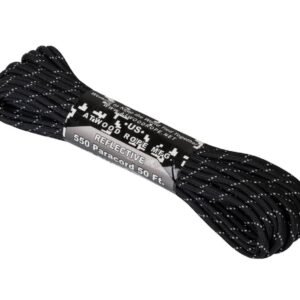 Paracord virvė Atwood Rope MFG 550 15M, Reflective Juoda Įrankiai