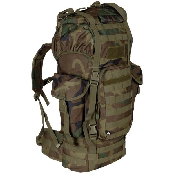 Kuprinė MFH BW Combat „MOLLE“, 65 L, su aliuminio rėmu, woodland