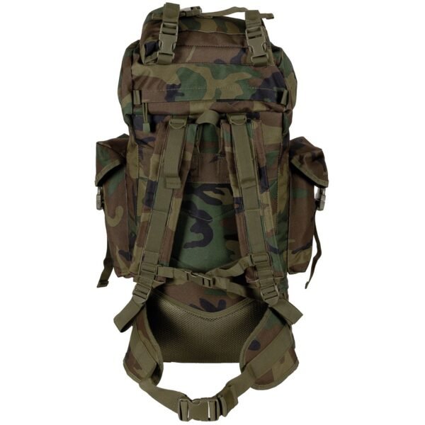 Kuprinė MFH BW Combat „MOLLE“, 65 L, su aliuminio rėmu, woodland