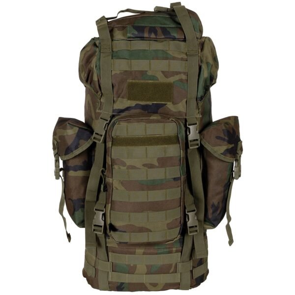 Kuprinė MFH BW Combat „MOLLE“, 65 L, su aliuminio rėmu, woodland