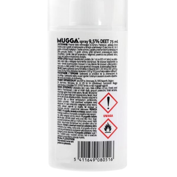 Purškalas nuo uodų Mugga 9,5% DEET 75ml - Image 8