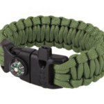 Išgyvenimo apyrankė Paracord TM su kompasu, žalia