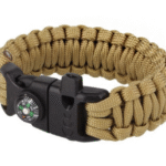 Išgyvenimo apyrankė Paracord TM su kompasu, ruda