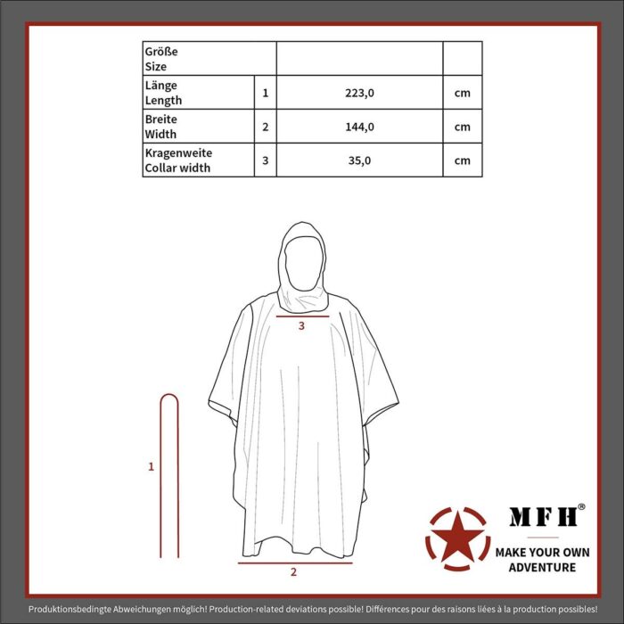 Palapinsiaustė – pončas MFH Ripstop, 144cm x 223cm, žalia - Image 5