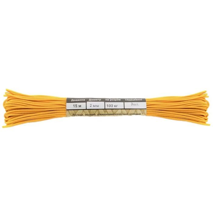 Paracord virvė M-Tac Minicord 15 M, Goldenrod - Image 2