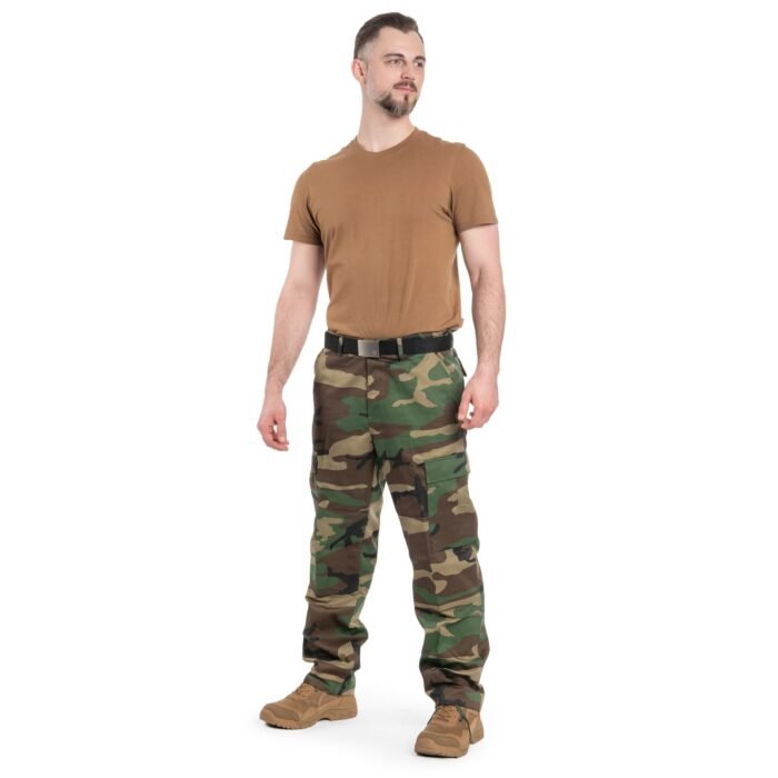 Taktinės kelnės MFH US Combat BDU, pastiprintos, Woodland - Image 2