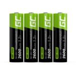 Įkraunamos baterijos AA Green Cell HR6/GR01 2600 mAh, 4vnt - Image 2