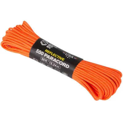 Paracord virvė Atwood Rope MFG 550 15M, Reflective Neon Orange