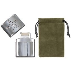 Kišeninis rankų šildytuvas, benzininis, chromuotas