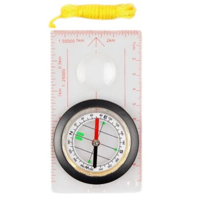 Žemėlapio kompasas MFH, skaidrus, plastikinis korpusas