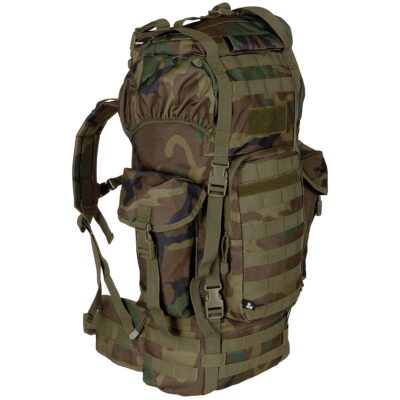 Kuprinė MFH BW Combat „MOLLE“, 65 L, su aliuminio strypu, woodland