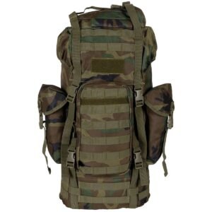 Kuprinė MFH BW Combat „MOLLE“, 65 L, su aliuminio strypu, woodland