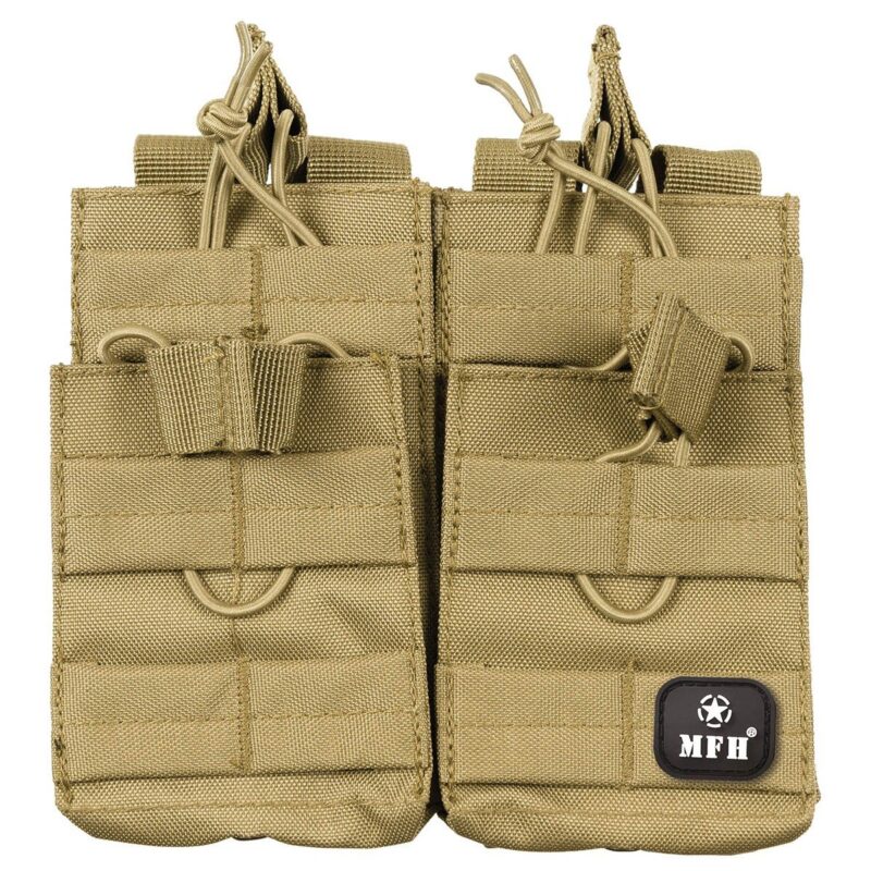 Modulinis dėtuvių dėklas „MOLLE“ 4 vietų (2+2), MFH, rudas