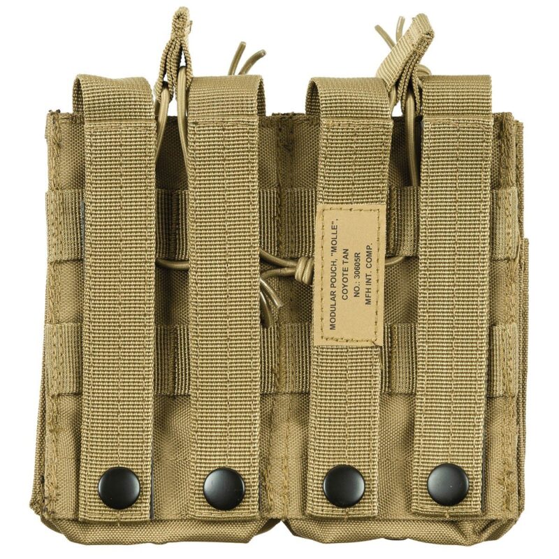 Modulinis dėtuvių dėklas „MOLLE“ 4 vietų (2+2), MFH, rudas