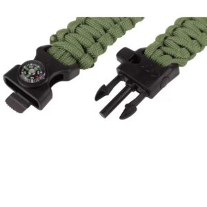 Išgyvenimo apyrankė Paracord TM su kompasu, žalia