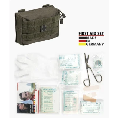Pirmosios pagalbos rinkinys LEINA Small, 25 dalių, Mil-Tec, žalias