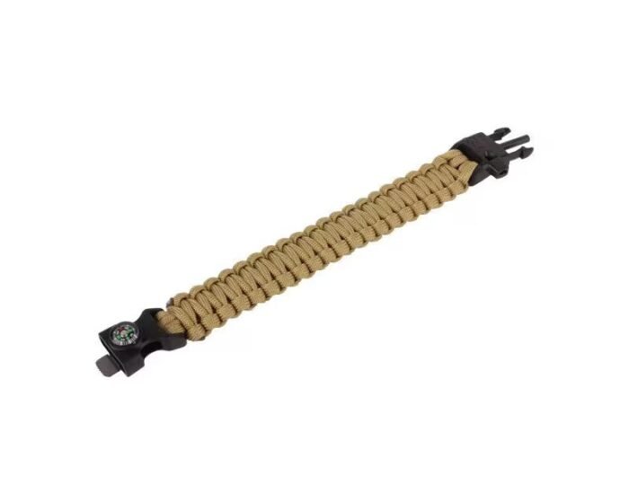 Išgyvenimo apyrankė Paracord TM su kompasu, ruda - Image 3