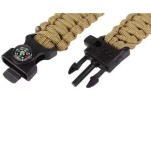 Išgyvenimo apyrankė Paracord TM su kompasu, ruda