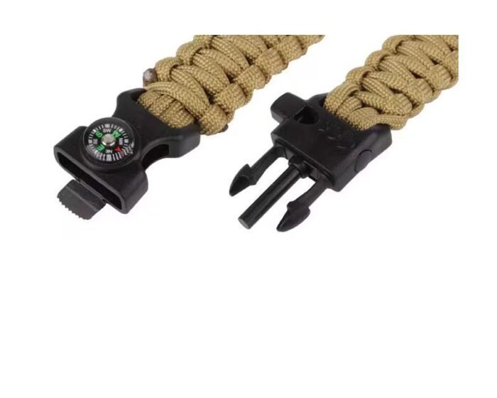 Išgyvenimo apyrankė Paracord TM su kompasu, ruda - Image 2