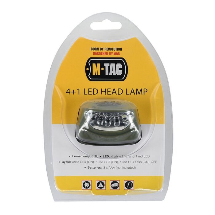 Prožektorius ant galvos M-Tac 4+1 LED, žalias - Image 6
