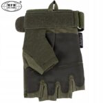 Taktinės pirštinės be pirštų "Protect", žalios - Image 9