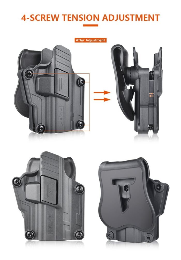 Universalus pistoleto dėklas Cytac Mega-Fit Gen.2 Belt Loop, juodas - Image 5