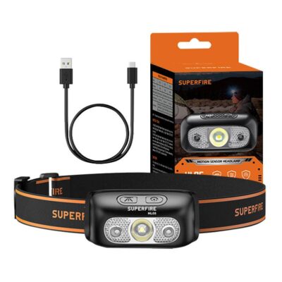 Galvos žibintuvėlis Superfire HL05-E, 120lm, USB