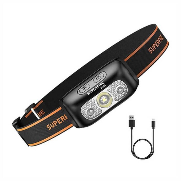 Galvos žibintuvėlis Superfire HL05-D, 110lm, USB - Image 3
