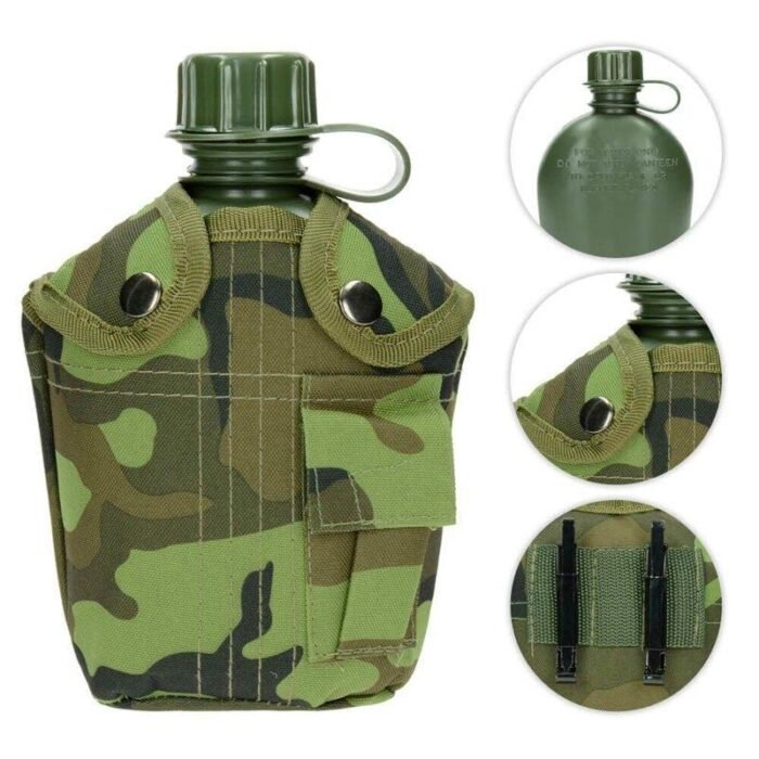 Plastikinė gertuvė su dėklu 1L, M95 CZ kamufliažas, be BPA - Image 3