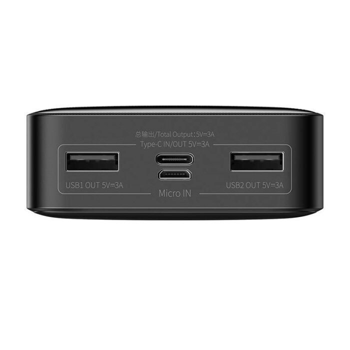 Išorinė baterija Powerbank Baseus Bipow 20000mAh, 2xUSB, USB-C, 15W, juoda - Image 3