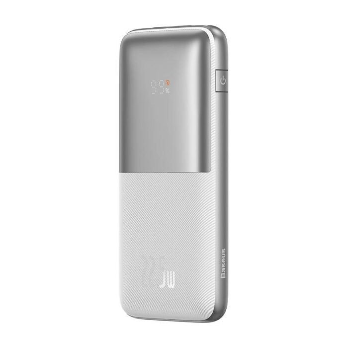 Išorinė baterija Powerbank Baseus Bipow Pro 10000mAh, 2xUSB, USB-C, 22.5W, balta - Image 5