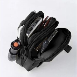 Taktinis diržas su juosmens krepšiu, juodas