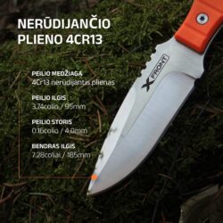 Peilis X FRONT Survivor, oranžinis