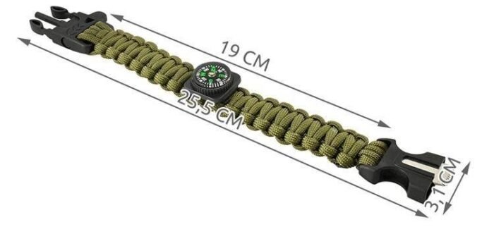Išgyvenimo apyrankė Paracord 5in1 - Image 11