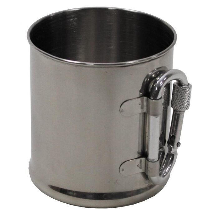 Nerūdijančio plieno puodelis su karabinu, 220 ml - Image 2