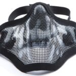 Apsauginė airsoft kaukė ASG Stalker Lower Half Metal, Juoda/Skull