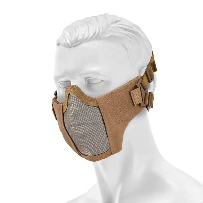 Apsauginė airsoft kaukė ASG Stalker Metal Mesh, ruda