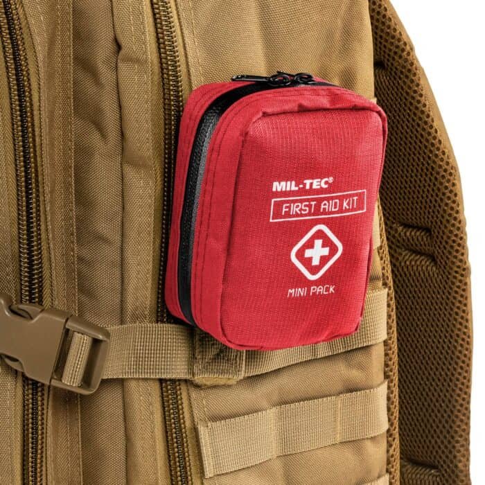 Vaistinėlė FIRST AID MINI, raudona, Mil-Tec